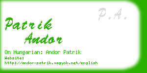 patrik andor business card